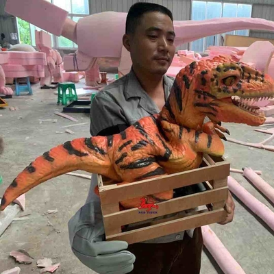 Aangepaste realistische dinosaurus handpop, themapark T Rex handpop