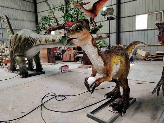 Van het de Dinosaurusmateriaal van het waterpark de Elektrische Decoratie van de de Simulatiedinosaurus Levensgrote
