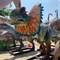 Themaparkuitrusting Realistisch animatronic dinosaurusmodel Dilophosaurus-standbeeld