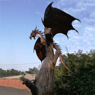 kopen 3D Douane Westelijk Dragon Fiberglass Dinosaur Statues van het avonturenpark online manufacture