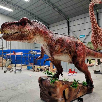 Op maat gemaakte handgemaakte realistische animatronic dinosaurus Tyrannosaurus model met milieuvriendelijke materialen en infrarood sensor besturing