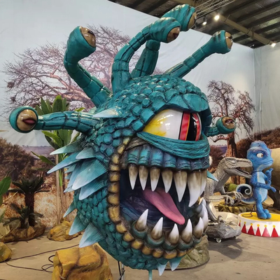 Handgemaakte levensechte Animatronic Dragons Simulation Beholder Sculpture met bewegingen