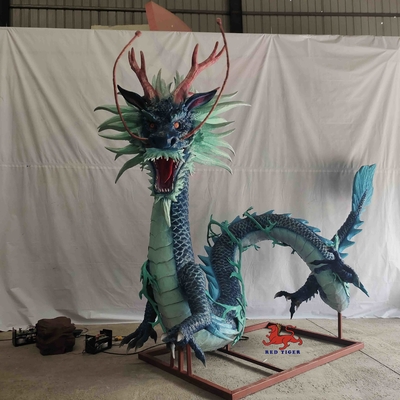 De levende Correcte Realistische Animatronic-Groene Draak van Dieren Chinese Mythische Schepselen