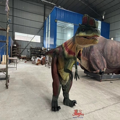 kopen Dilophosaurus kostuum met bewegende kroon Animatronische dinosaurus feest voorwerpen online manufacture