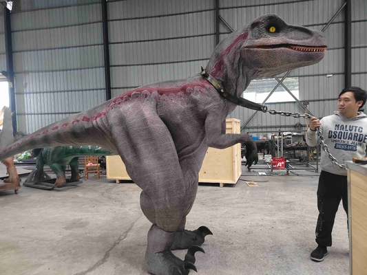 kopen Levensgrootte Rood gestreepte Raptor kostuum Rook effecten online manufacture