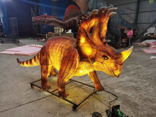 Waterdicht Realistische Animatronische Dinosaurus Glowing Lantern Dinosaurus Sinoceratops
